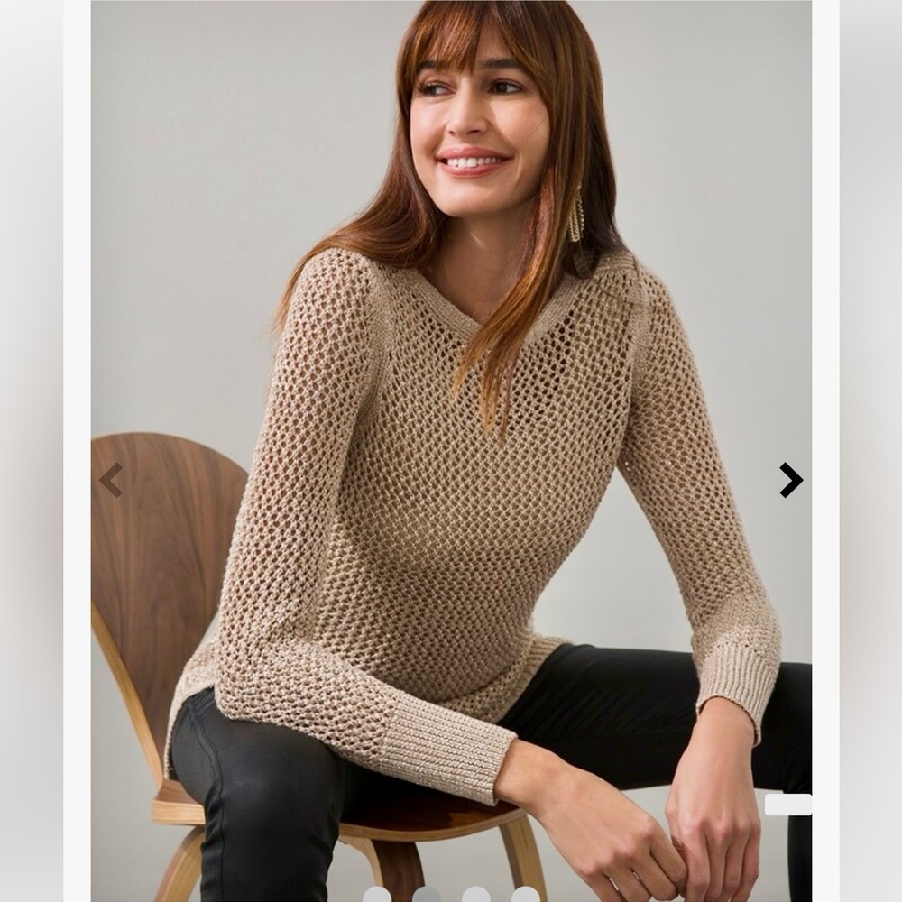Chicos “Shine” Metallic Tunic Sweater